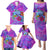 Personalized Dolphin Polynesia Family Matching Puletasi and Hawaiian Shirt Hibiscus Tropical Wave - Purple Vibes