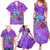 Personalized Dolphin Polynesia Family Matching Summer Maxi Dress and Hawaiian Shirt Hibiscus Tropical Wave - Purple Vibes