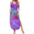 Personalized Dolphin Polynesia Family Matching Summer Maxi Dress and Hawaiian Shirt Hibiscus Tropical Wave - Purple Vibes