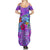 Personalized Dolphin Polynesia Family Matching Summer Maxi Dress and Hawaiian Shirt Hibiscus Tropical Wave - Purple Vibes