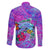 Personalized Dolphin Polynesia Family Matching Tank Maxi Dress and Hawaiian Shirt Hibiscus Tropical Wave - Purple Vibes
