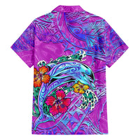 Dolphin Polynesia Hawaiian Shirt Hibiscus Tropical Wave - Purple Vibes DT02 - Polynesian Pride