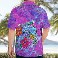 Dolphin Polynesia Hawaiian Shirt Hibiscus Tropical Wave - Purple Vibes DT02 - Polynesian Pride