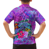 Dolphin Polynesia Hawaiian Shirt Hibiscus Tropical Wave - Purple Vibes DT02 - Polynesian Pride
