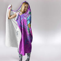 Dolphin Polynesia Hooded Blanket Hibiscus Tropical Wave - Purple Vibes DT02 - Polynesian Pride