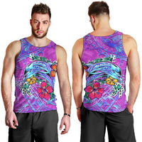 Dolphin Polynesia Men Tank Top Hibiscus Tropical Wave - Purple Vibes DT02 - Polynesian Pride
