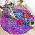 Dolphin Polynesia Round Carpet Hibiscus Tropical Wave - Purple Vibes