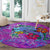 Dolphin Polynesia Round Carpet Hibiscus Tropical Wave - Purple Vibes