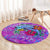 Dolphin Polynesia Round Carpet Hibiscus Tropical Wave - Purple Vibes