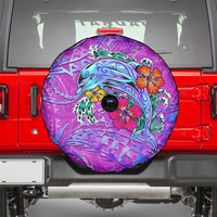 Dolphin Polynesia Spare Tire Cover Hibiscus Tropical Wave - Purple Vibes DT02 - Polynesian Pride