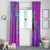 Dolphin Polynesia Window Curtain Hibiscus Tropical Wave - Purple Vibes