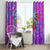 Dolphin Polynesia Window Curtain Hibiscus Tropical Wave - Purple Vibes