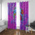 Dolphin Polynesia Window Curtain Hibiscus Tropical Wave - Purple Vibes