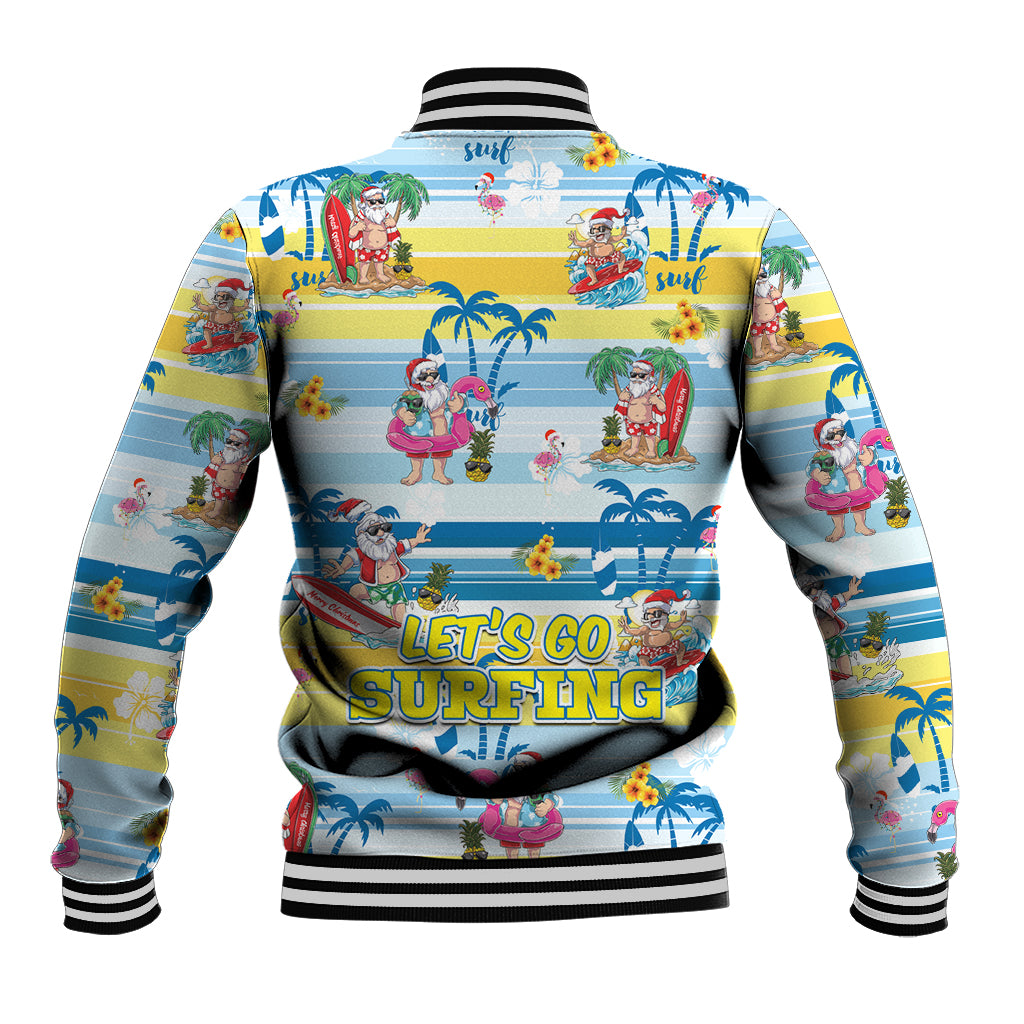 Surfing Christmas Baseball Jacket Tropical Santa Let's Go Surfing DT02 - Polynesian Pride