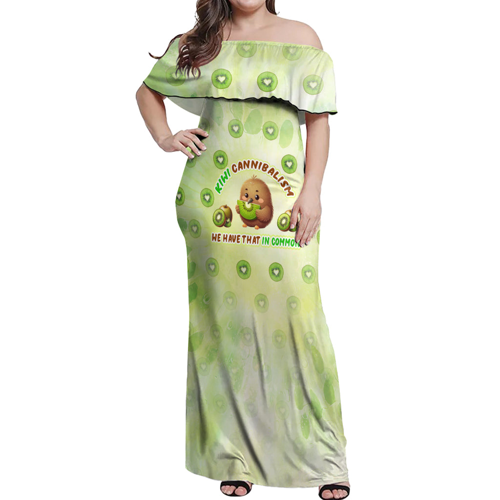 Kiwi Cannibalism Off Shoulder Maxi Dress New Zealand Kiwi Cute Bird Funny