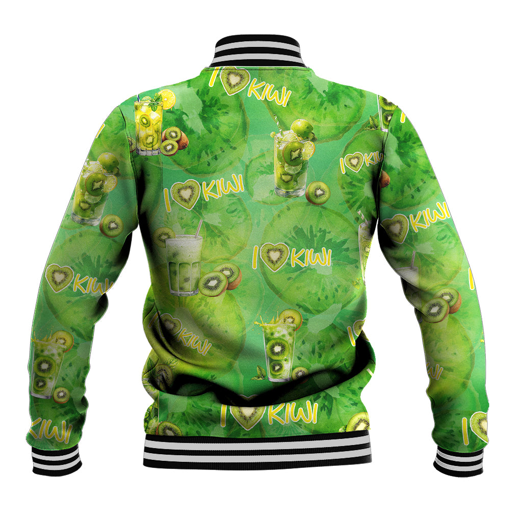 I Love Kiwi Baseball Jacket New Zealand Kiwi Fruit Summer Cocktail DT02 - Polynesian Pride