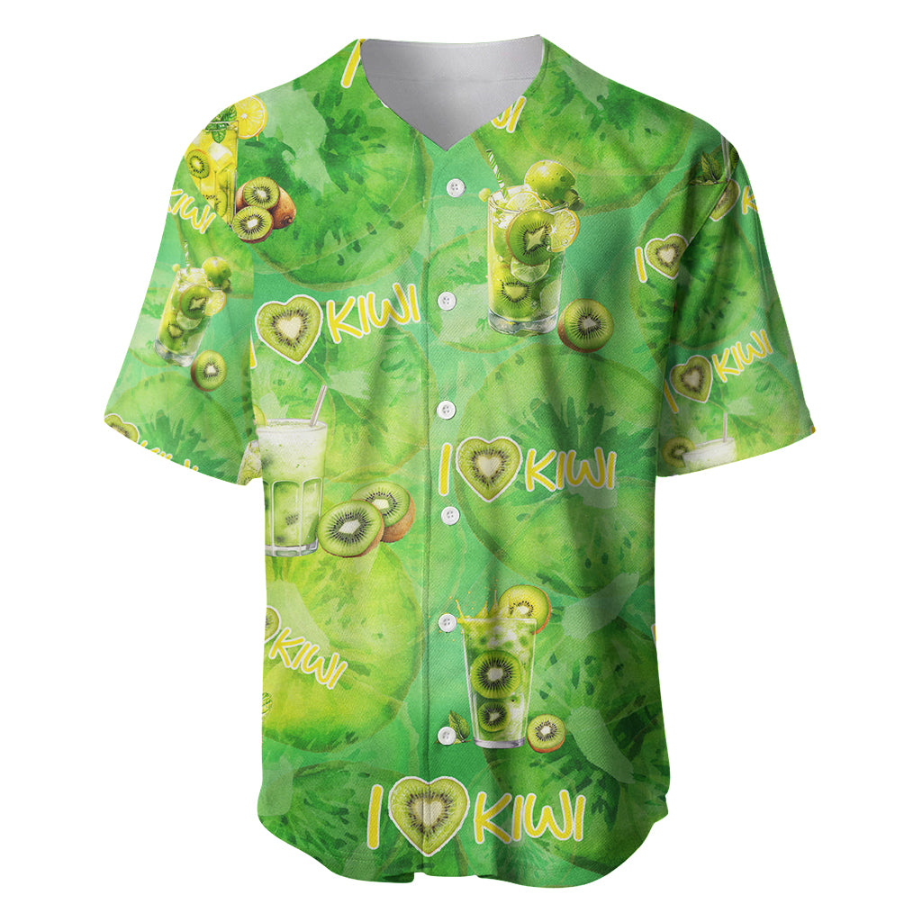 I Love Kiwi Baseball Jersey New Zealand Kiwi Fruit Summer Cocktail