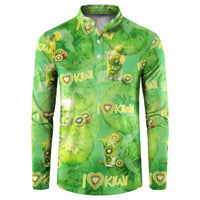 I Love Kiwi Button Sweatshirt New Zealand Kiwi Fruit Summer Cocktail DT02 Green - Polynesian Pride