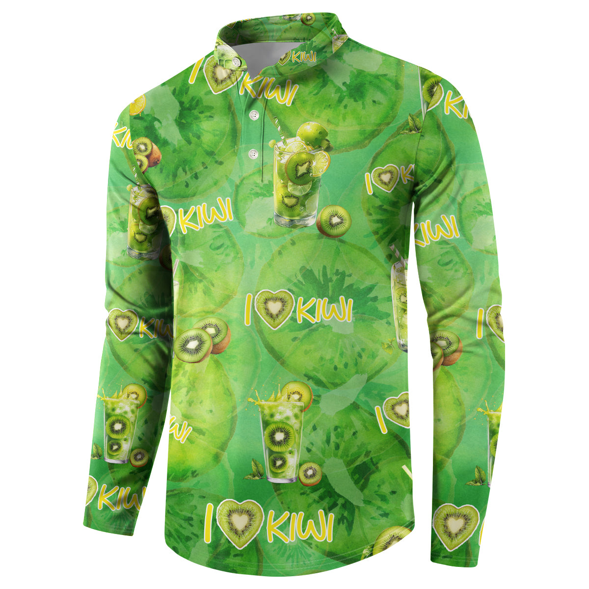 I Love Kiwi Button Sweatshirt New Zealand Kiwi Fruit Summer Cocktail DT02 - Polynesian Pride