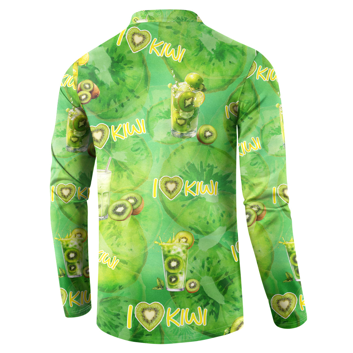 I Love Kiwi Button Sweatshirt New Zealand Kiwi Fruit Summer Cocktail DT02 - Polynesian Pride