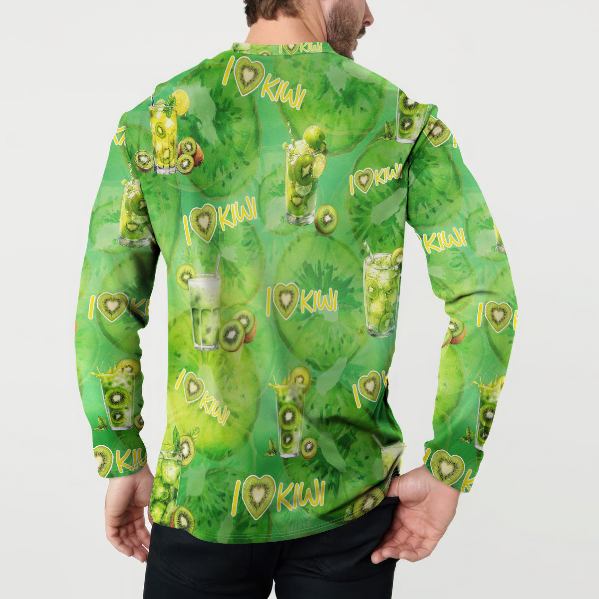 I Love Kiwi Button Sweatshirt New Zealand Kiwi Fruit Summer Cocktail DT02 - Polynesian Pride