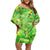 I Love Kiwi Family Matching Off Shoulder Short Dress and Hawaiian Shirt New Zealand Kiwi Fruit Summer Cocktail