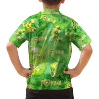 I Love Kiwi Family Matching Puletasi and Hawaiian Shirt New Zealand Kiwi Fruit Summer Cocktail