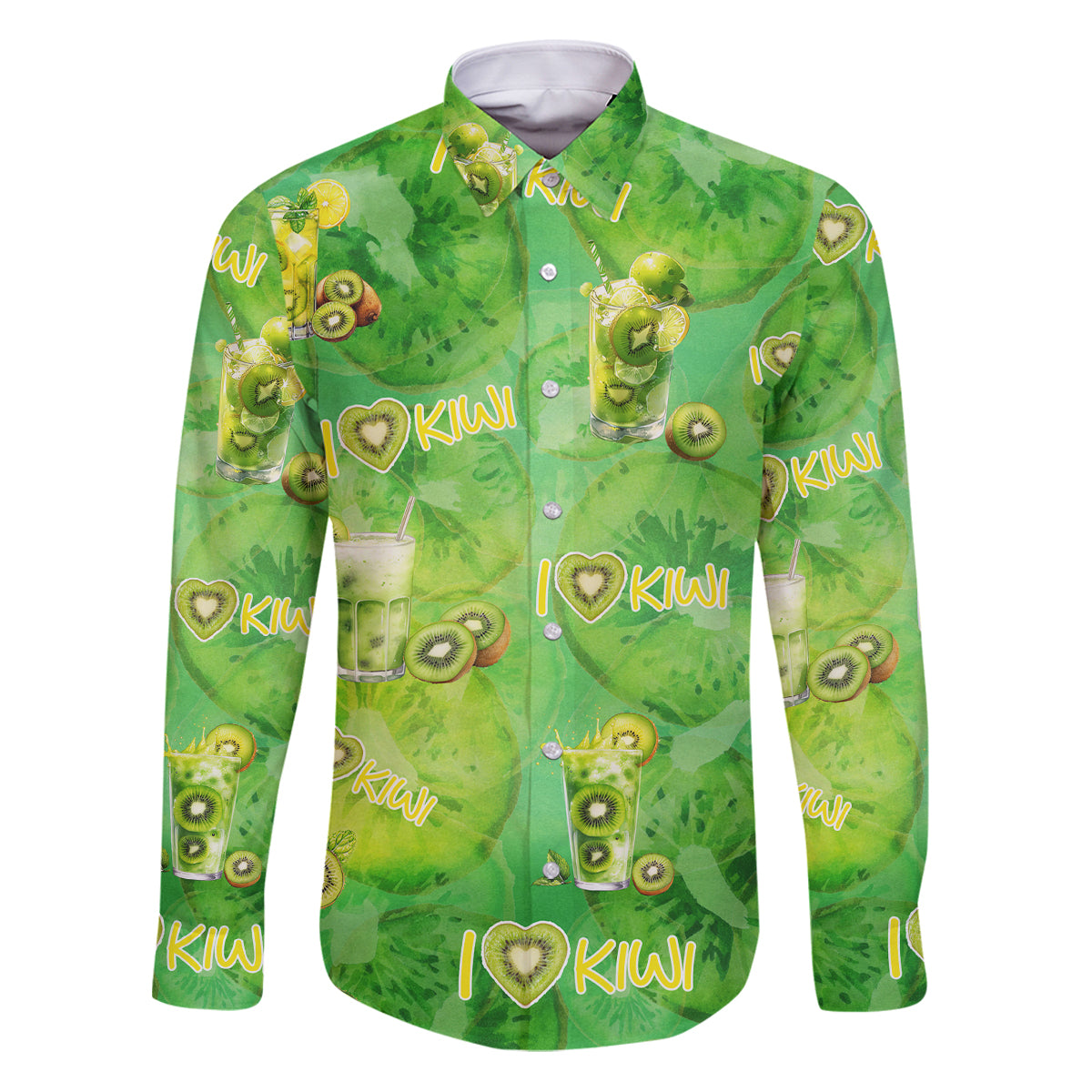 I Love Kiwi Family Matching Puletasi and Hawaiian Shirt New Zealand Kiwi Fruit Summer Cocktail