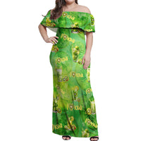 I Love Kiwi Off Shoulder Maxi Dress New Zealand Kiwi Fruit Summer Cocktail