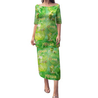 I Love Kiwi Puletasi New Zealand Kiwi Fruit Summer Cocktail DT02 Long Dress Green - Polynesian Pride
