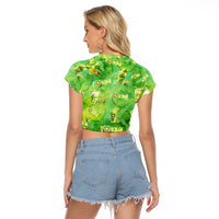 I Love Kiwi Raglan Cropped T Shirt New Zealand Kiwi Fruit Summer Cocktail