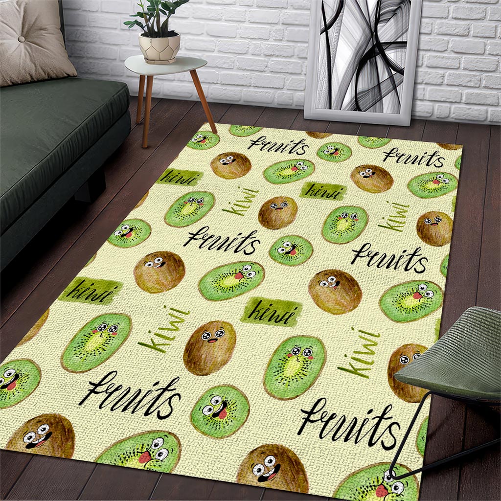 Kiwi Cute Humorous Area Rug New Zealand Fruit