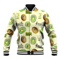 Kiwi Cute Humorous Baseball Jacket New Zealand Fruit DT02 Unisex Yellow - Polynesian Pride