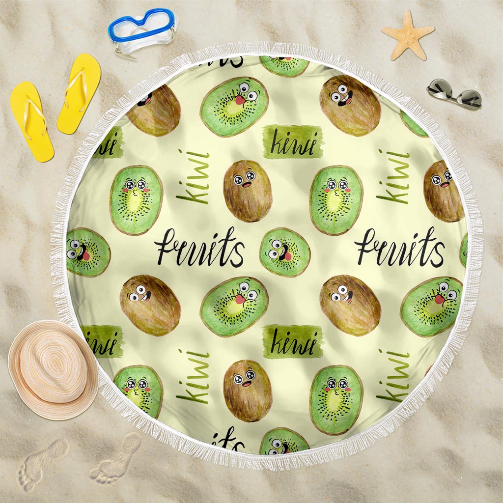 Kiwi Cute Humorous Beach Blanket New Zealand Fruit