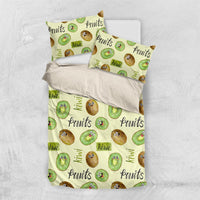 Kiwi Cute Humorous Bedding Set New Zealand Fruit DT02 US Twin 172cm x 218cm Yellow - Polynesian Pride