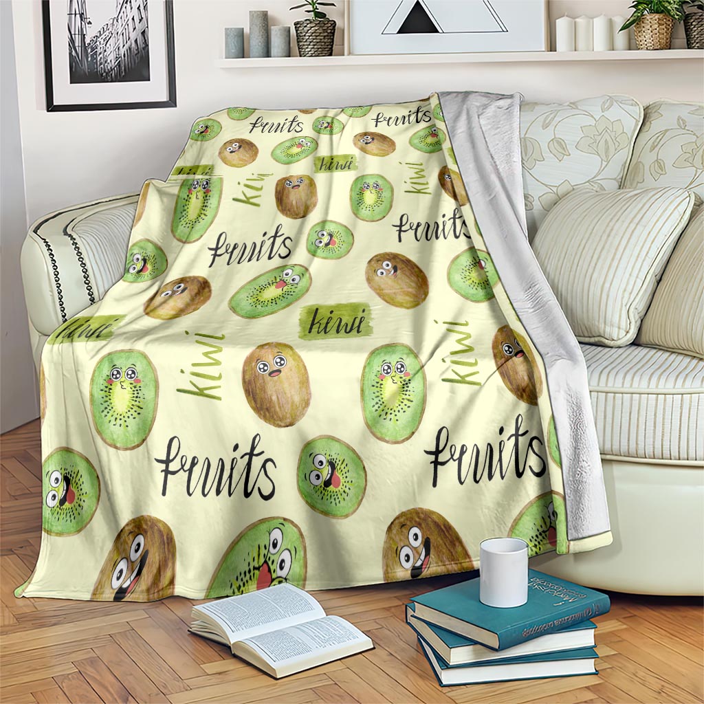 Kiwi Cute Humorous Blanket New Zealand Fruit