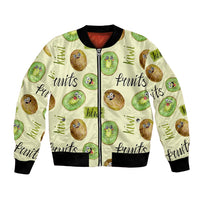 Kiwi Cute Humorous Bomber Jacket New Zealand Fruit DT02 Unisex Yellow - Polynesian Pride