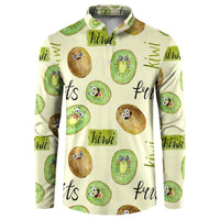 Kiwi Cute Humorous Button Sweatshirt New Zealand Fruit DT02 Yellow - Polynesian Pride