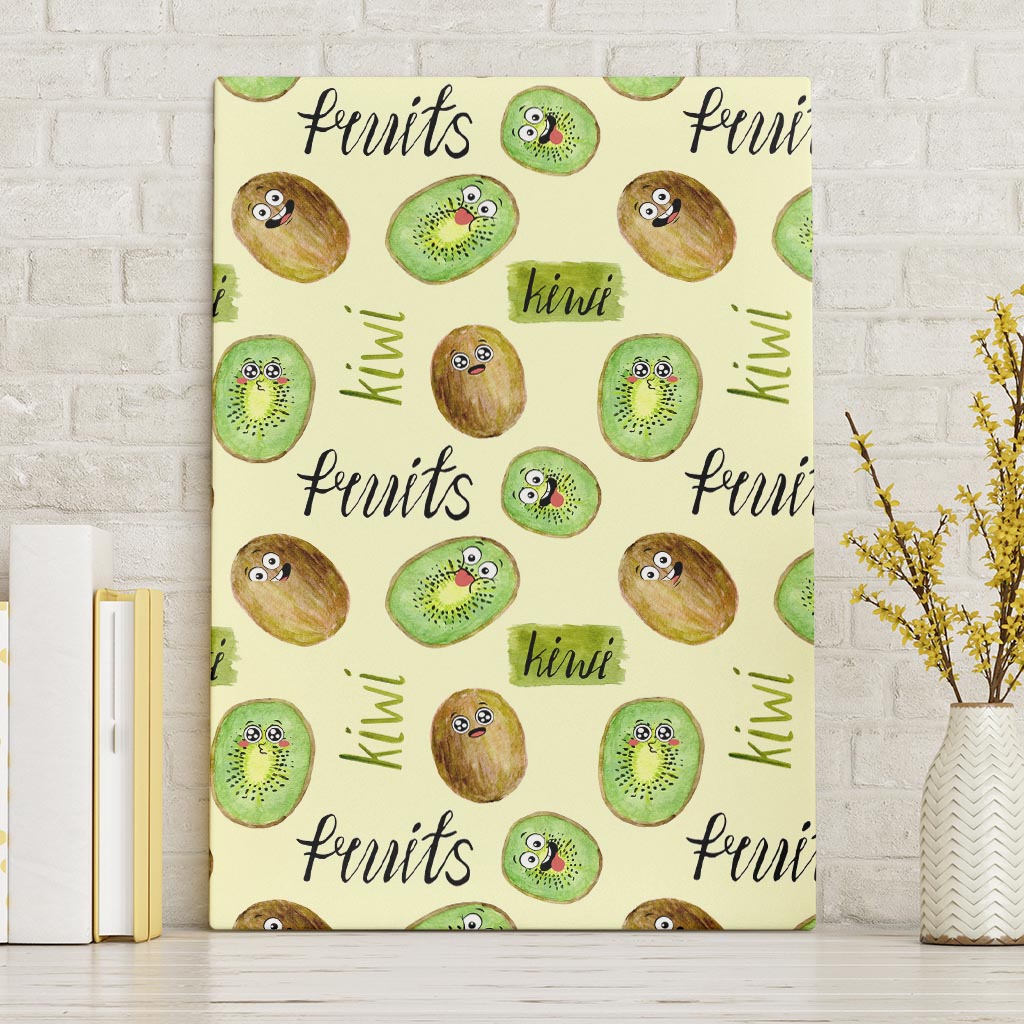 Kiwi Cute Humorous Canvas Wall Art New Zealand Fruit