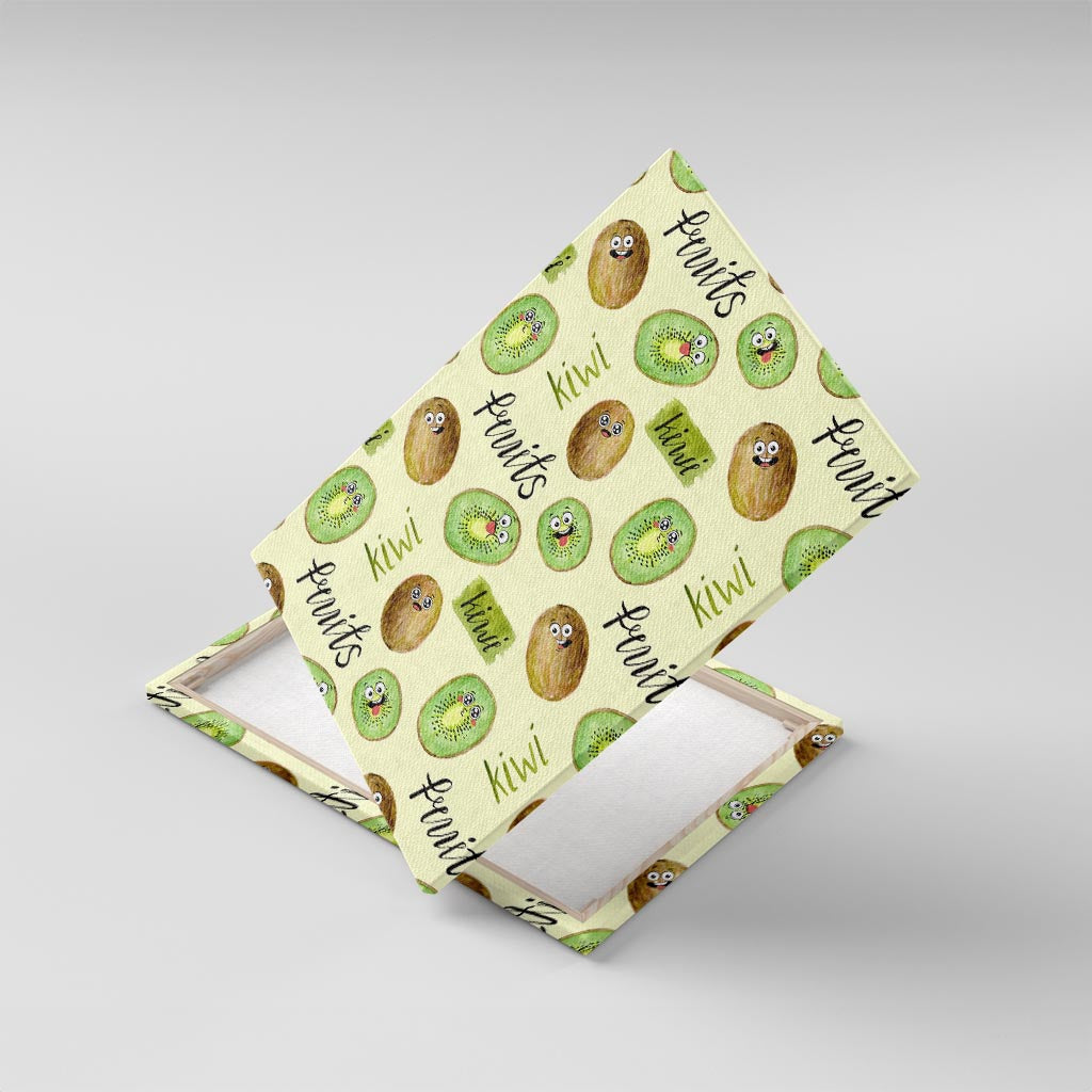 Kiwi Cute Humorous Canvas Wall Art New Zealand Fruit DT02 With Frame Yellow - Polynesian Pride