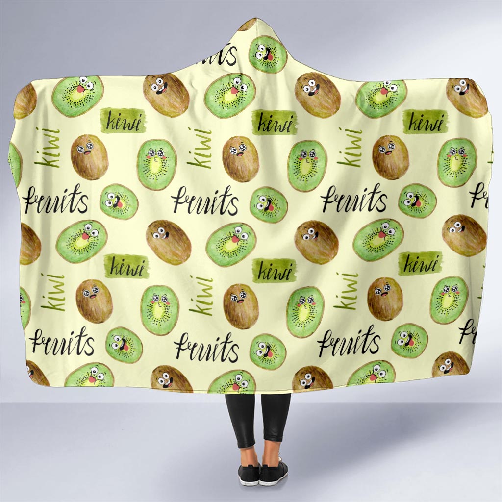 Kiwi Cute Humorous Hooded Blanket New Zealand Fruit DT02 One Size Yellow - Polynesian Pride