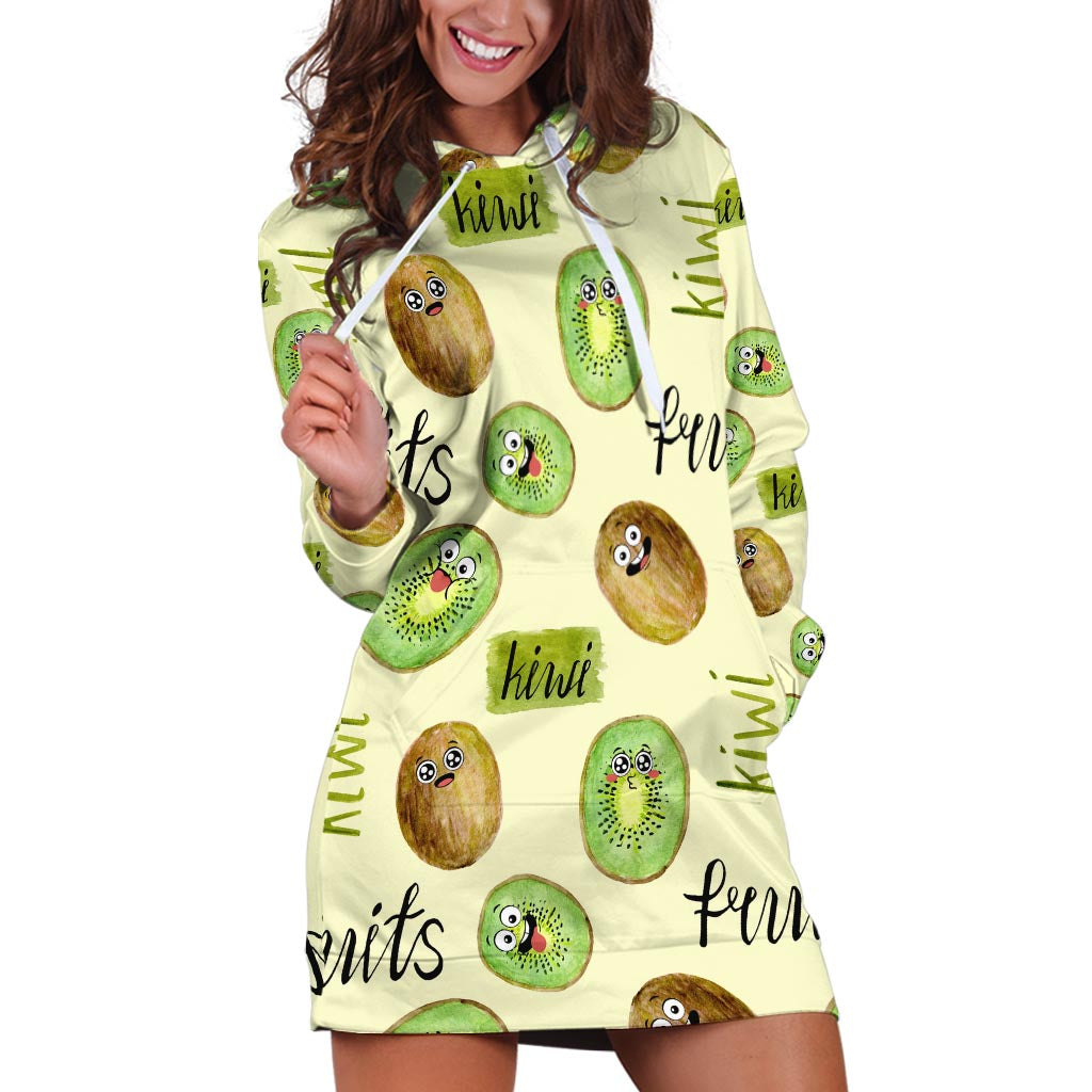 Kiwi Cute Humorous Hoodie Dress New Zealand Fruit