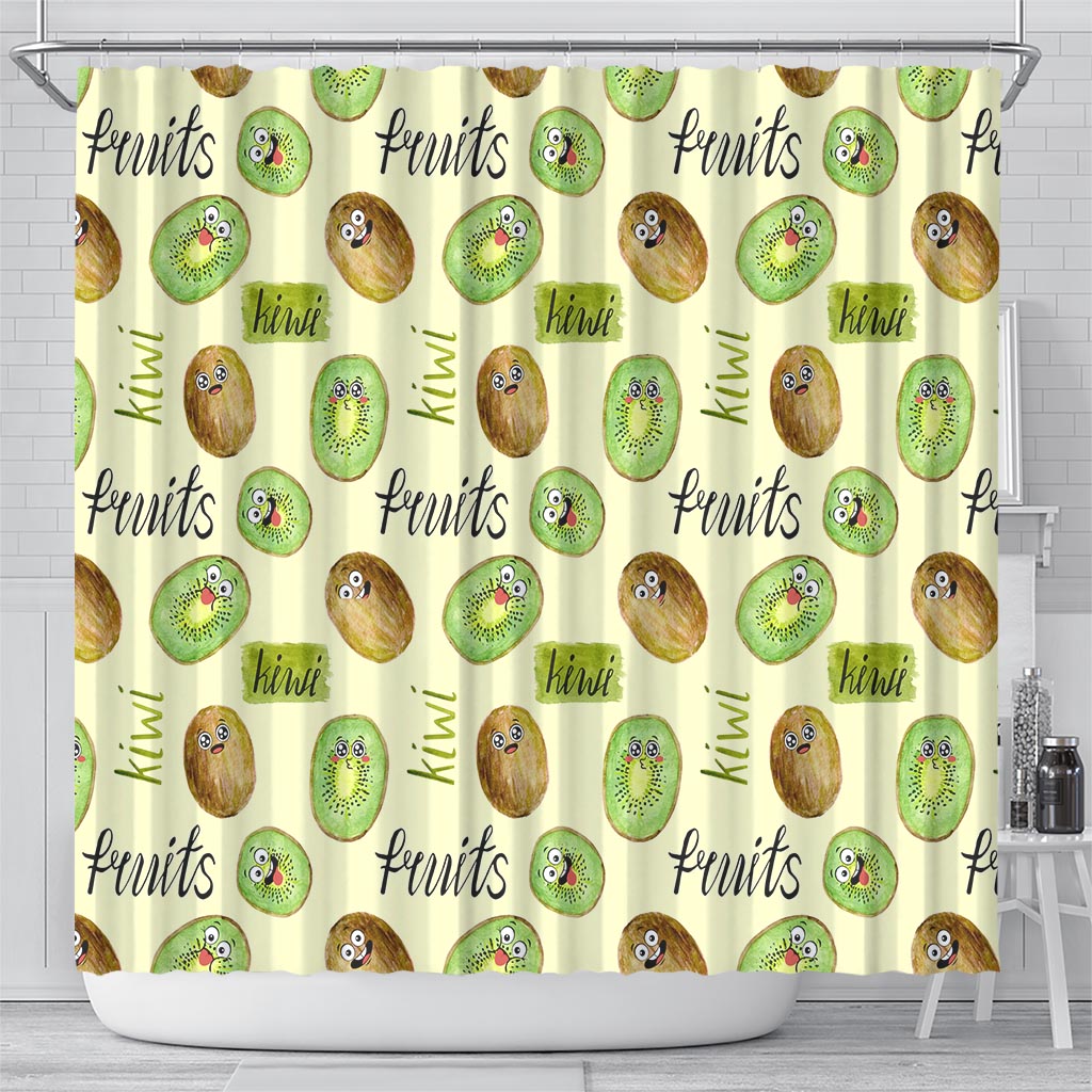 Kiwi Cute Humorous Shower Curtain New Zealand Fruit
