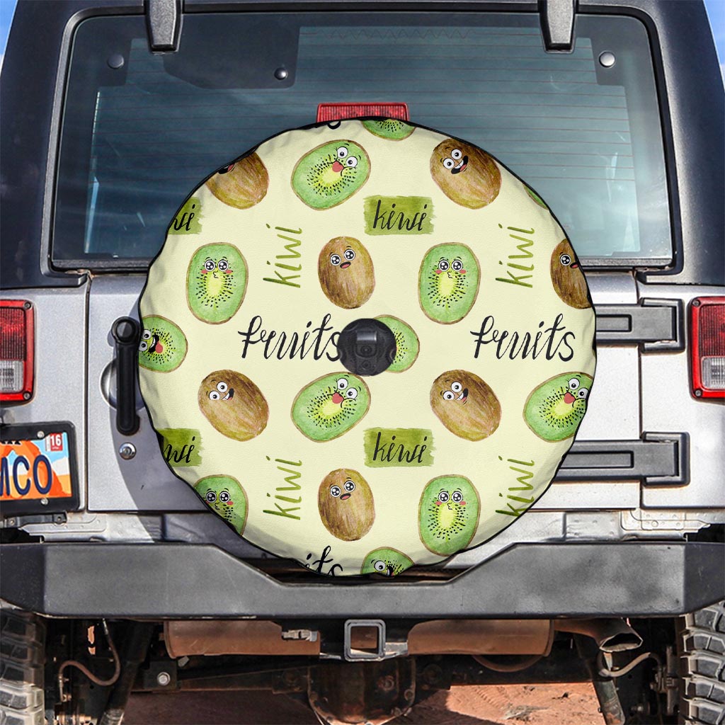 Kiwi Cute Humorous Spare Tire Cover New Zealand Fruit DT02 Yellow - Polynesian Pride
