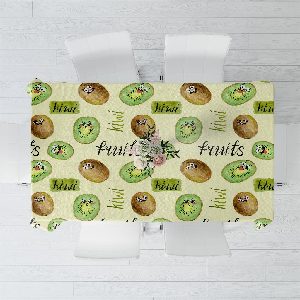Kiwi Cute Humorous Tablecloth New Zealand Fruit DT02 Yellow - Polynesian Pride
