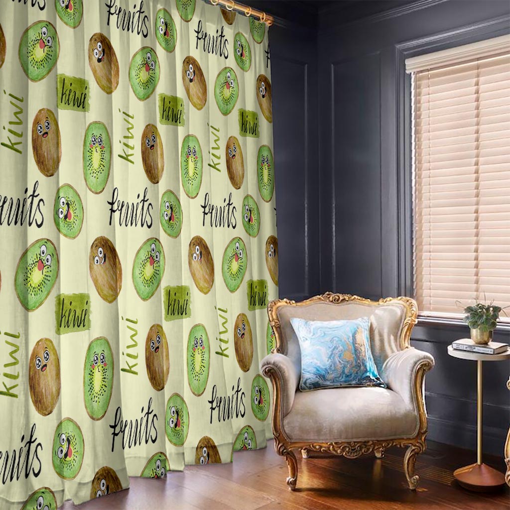Kiwi Cute Humorous Window Curtain New Zealand Fruit DT02 - Polynesian Pride