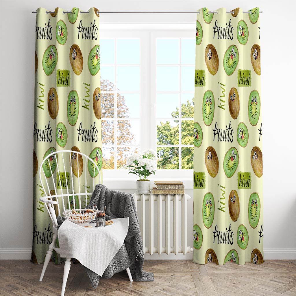 Kiwi Cute Humorous Window Curtain New Zealand Fruit DT02 - Polynesian Pride