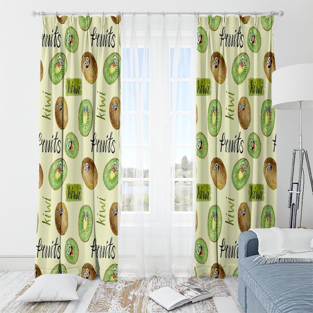 Kiwi Cute Humorous Window Curtain New Zealand Fruit DT02 - Polynesian Pride