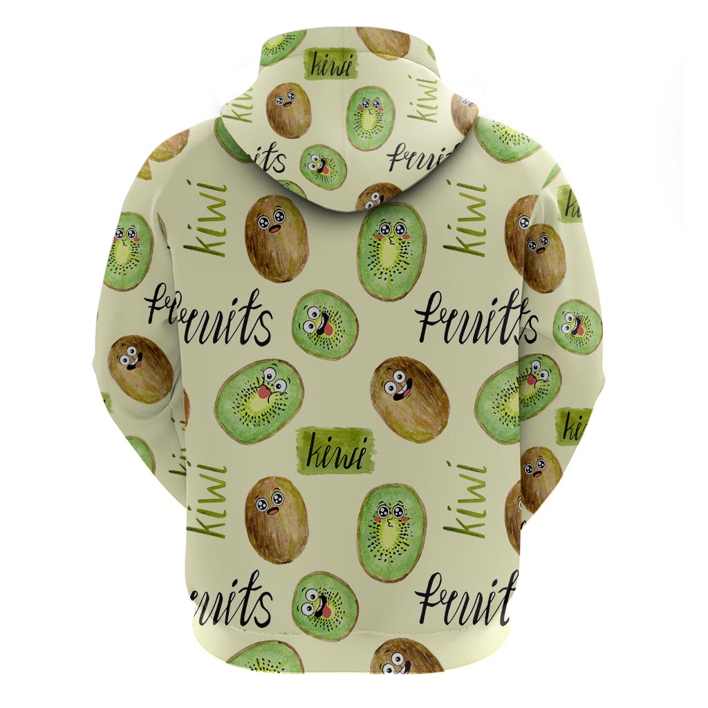 Kiwi Cute Humorous Zip Hoodie New Zealand Fruit