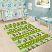 New Zealand Kiwi Fruit Witty Kiwi Bird Area Rug